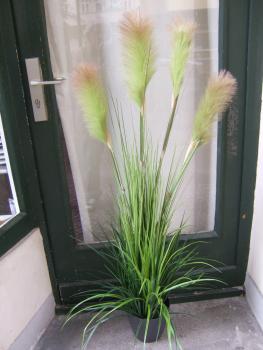 Künstliches Gras ca. 1,20m hellgrüne Blüten filigran